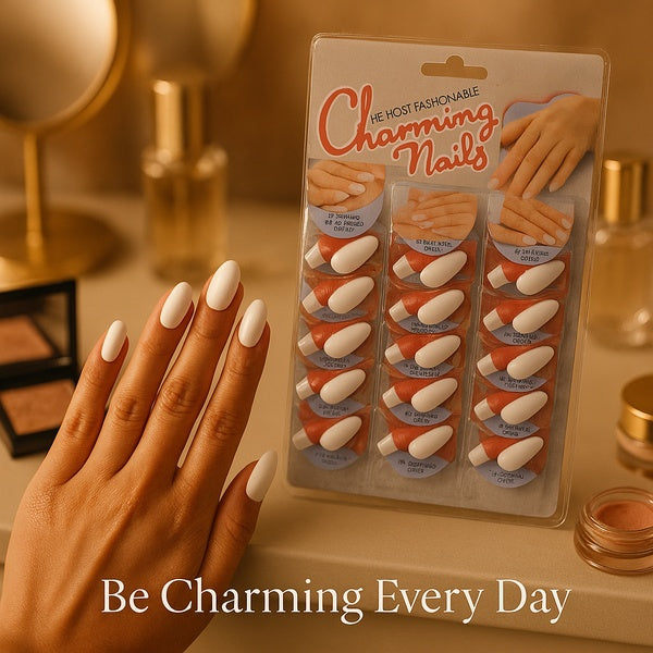 Pack of 24 Charming Artificial Nails with Glue – 240 Nails & 24 Glues Total, Beautiful Nail Extensions for Girls & Women (Random color) - GlowLaa.com