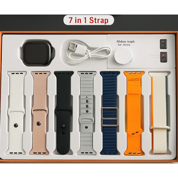 S10 Pro Max Smartwatch with 7 Interchangeable Straps – Multi-Function Touchscreen, Wireless Charging, Premium Quality - GlowLaa.com