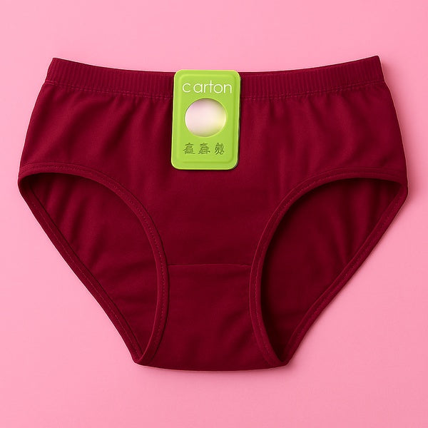 Jersey Plain Panty for Women – Soft, Lightweight & Comfortable Everyday Underwear, Breathable Jersey Fabric in Maroon - Small - GlowLaa.com