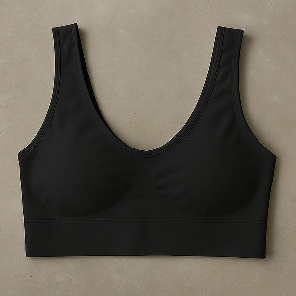 Ladies Air Bra – Soft Jersey Fabric, Plain Non-Padded Design, Comfortable & Lightweight Everyday Wear Lingerie in Black Color (Stretchable Size) - GlowLaa.com