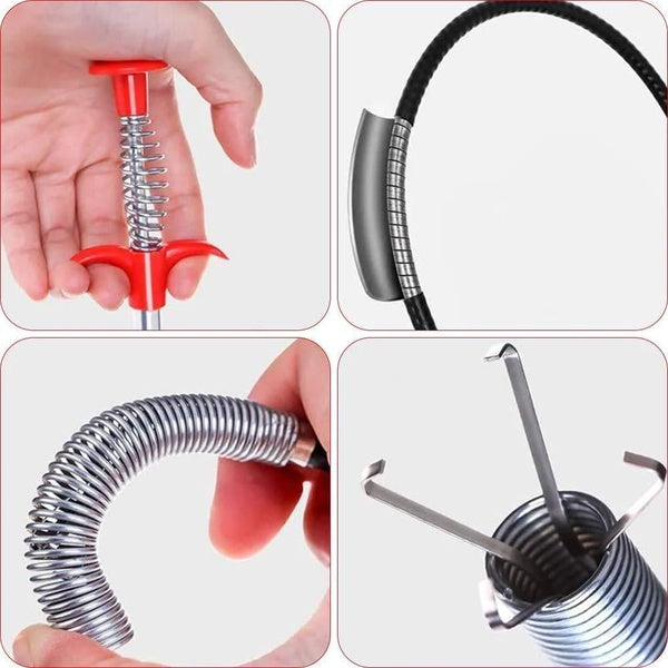 90 CM Drain Wire Hair Drain Clog Removers, Kitchen Sink Cleaning Hook, Bathroom Toilet Pickup Tool, Hair Dredging Tool