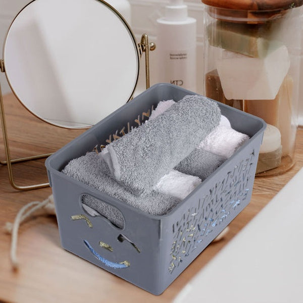 Pack of 3 Smile basket | Storage Organizer Basket | Multipurpose Baskets For Kitchen, Home, Office & Bathroom (Random color) - GlowLaa.com