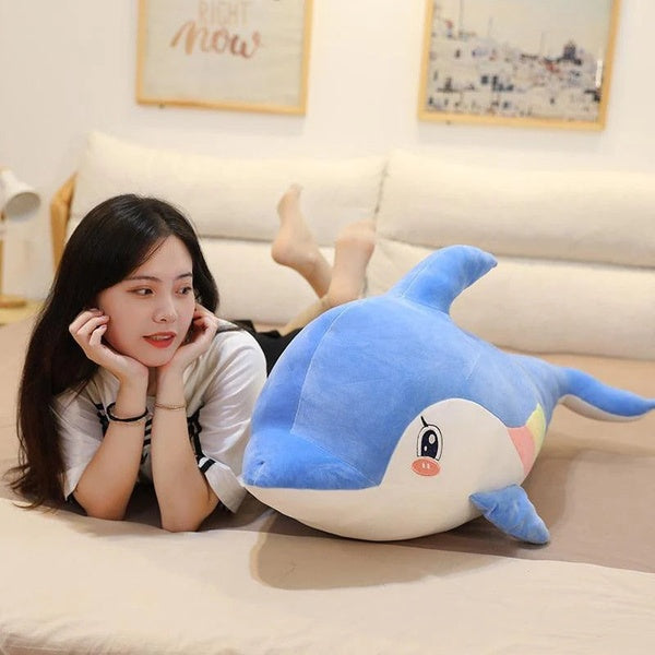 Chroma the Dolphin | Dolphin Doll Aquarium Animal Stuff Plush Toy Sleeping Pillow - 65CM (Random color) - GlowLaa.com