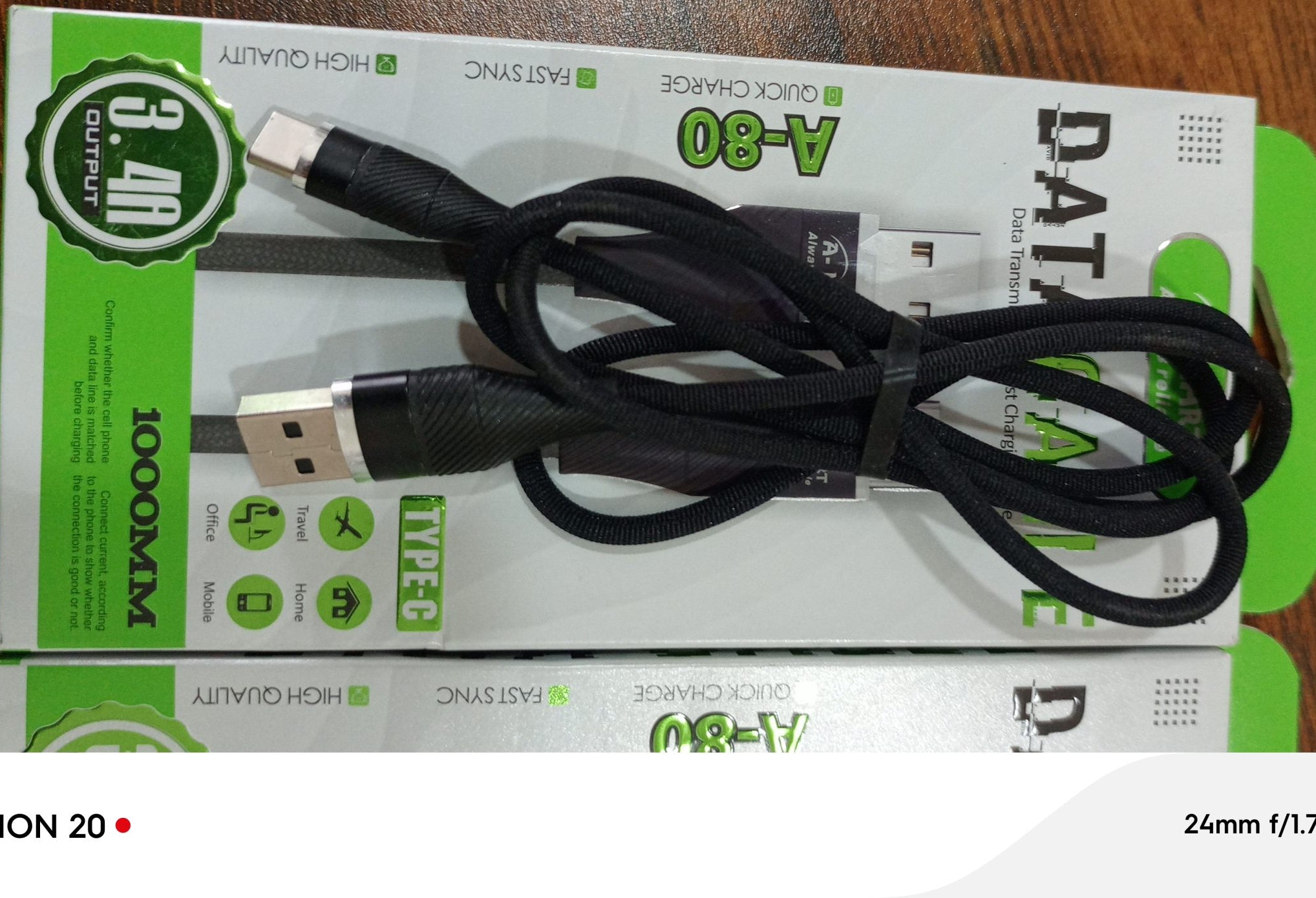 C TYPE DATA CABLE 3.4A OUTPUT ,data transmission and fast charging cable