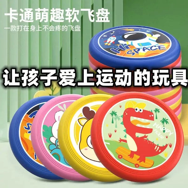 02pcs - Frisbee children's soft kindergarten parent-child interaction outdoor outdoor Park boys and girls small flying saucer sports toys cross border - Random Color - GlowLaa.com