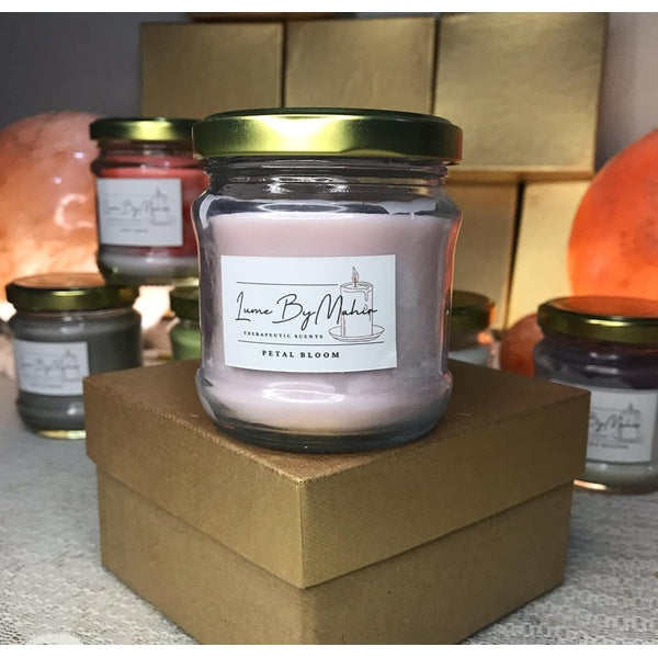 Petal Bloom Candle | Where Every Flame Blooms Like a Midnight Garden – Handmade Jasmine Sambac Soy Wax Candle - 100 gram - GlowLaa.com