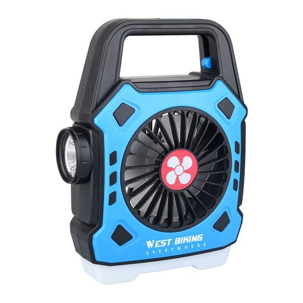 Versatile Camping Lights Outdoor Mini Electric Fan Rechargeable Flashlight Emergency Power Bank for Hiking Fishing (Random Color)