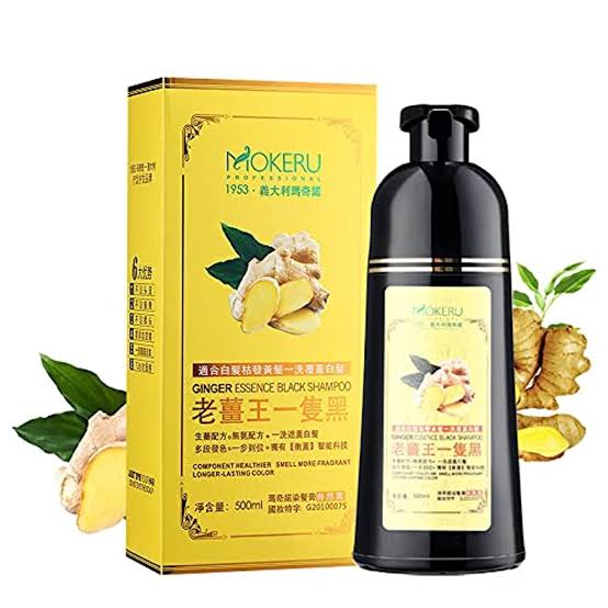 MOKERU Ginger Hair Shampoo for 5-Minute Natural Dye & Healthier, Longer-Lasting Color 200 ml - Brown