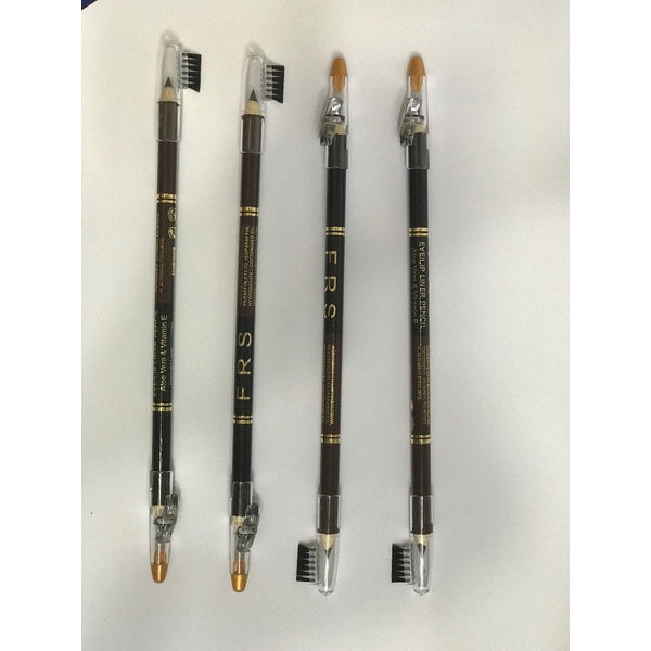 Pack Of 12 FRS Eyebrow Pencil 2 in 1 | Black & Brown Both | Best Quality Eyebrow Pencil For Girls & Women - GlowLaa.com