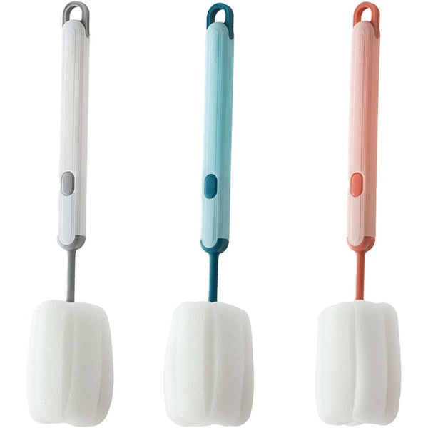 Long Handle Cup Cleaner Brush - Sponge Bottle Cleaner Brush for Cups, Water Bottles ( Random Color) - GlowLaa.com