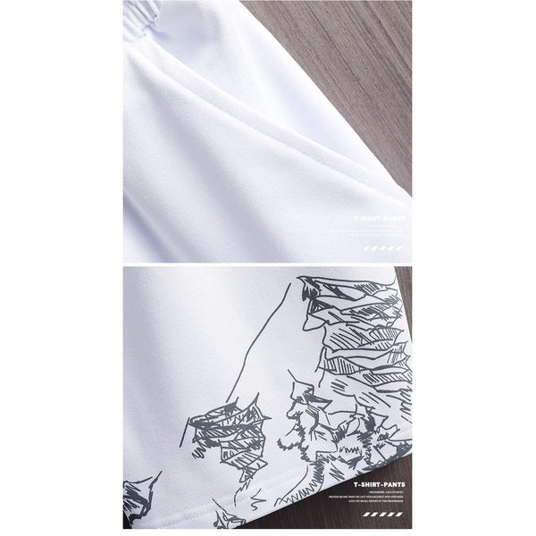 Summer white Astarya Tracksuit ( Tshirt + short) Fabric Polister - Medium