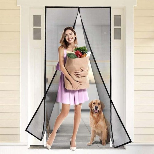 Magic Mesh Deluxe- Hands Free Magnetic Screen Door, Mesh Curtain Keeps Bugs Out - GlowLaa.com