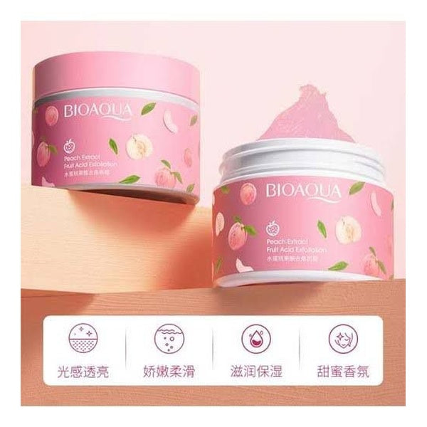 Bioaqua Peach Extract Exfoliating Face Gel Cream – Fruit Acid Gentle Peeling Gel, 140g - GlowLaa.com