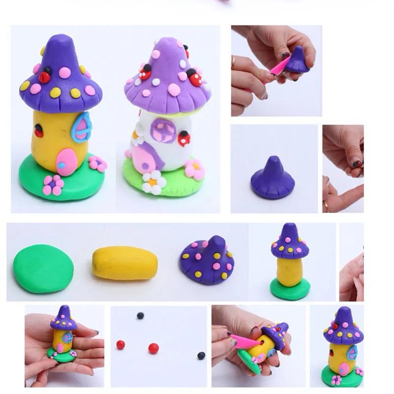 5D New 12 Colors Dough Playdough Polymer Clay DIY Toy Super Light Clay