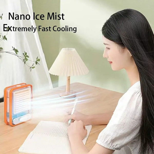 Portable Desktop Air Conditioner USB Mini Air Cooler Fan Water Cooling Fan with 3 Speed Spray Humidifier Purifier for Car Home Rechargeable - GlowLaa.com