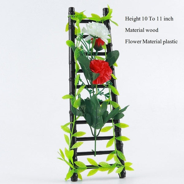 Decorative Plastic Stairs with artifical flowers - GlowLaa.com