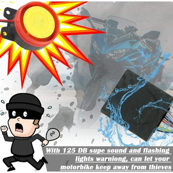HJG Motorcycle Remote Security Lock Anti Theft Alarm System For Bike Motorcycle Self Start Function for 70cc and cg125 and all bikes - GlowLaa.com