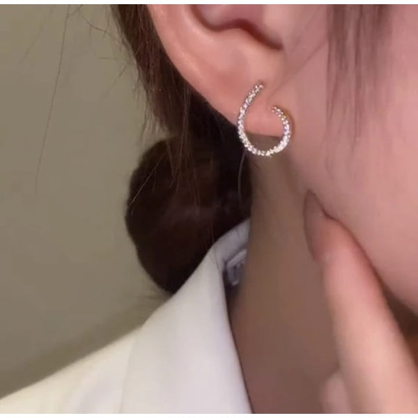 Elegant Zircon Pearl Stone Earrings Material Alloy for girls - Golden - GlowLaa.com