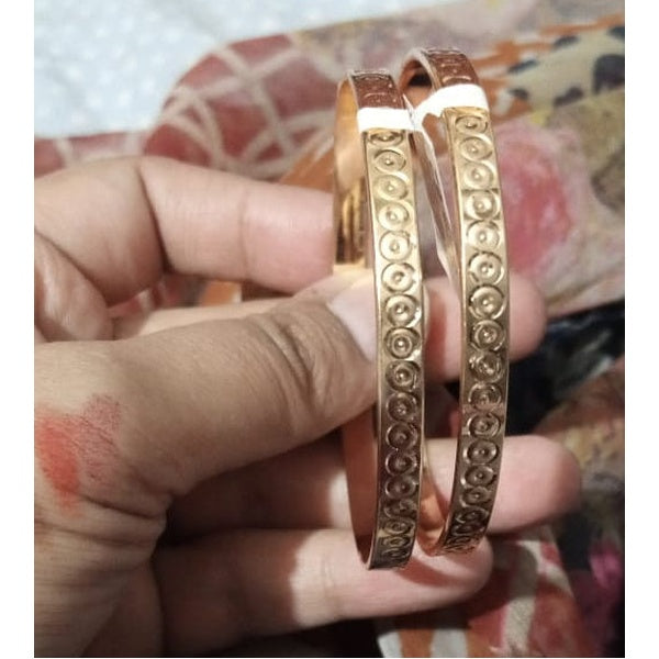 Gold Dotted Circle Bangle Bracelet Kara | bracelet Dotted Circle Motif for women girls | women Jewelry | Women Fashion - 2 - GlowLaa.com
