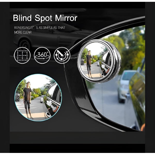 2 PCs rotatable Car Round Mirror Original Glass Rear view Blind spot Side Mirror rotatable lens
