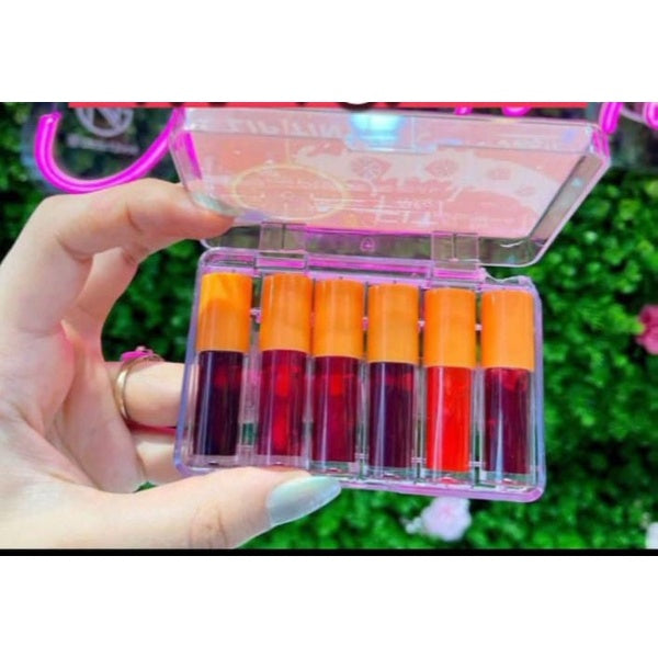 Pack of 6 Mini Lip Tints – Vibrant, Long-Lasting Color - GlowLaa.com