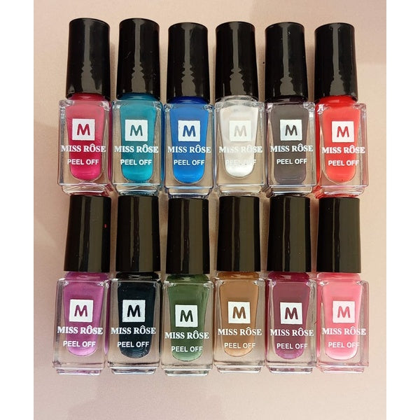 Miss Rose Peel Off Nail Polish – Easy to Apply, Long-Lasting | Best Nail Polish For Girls | Nail Paint | Nail Paint For Girls ( Random Color ) - Pack Of 06 - GlowLaa.com