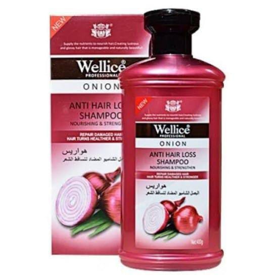 "Wellice Onion Anti Hair Loss Shampoo - Strengthening & Nourishing Formula for Thicker, Fuller Hair