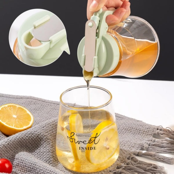 Honey Dispenser No Drip - Easy Squeeze Syrup Dispenser Bottle for Efficient Serving, Honey Squeeze Jar for Kitchen & Coffee Bar, Mess-Free Solution(250ml)
