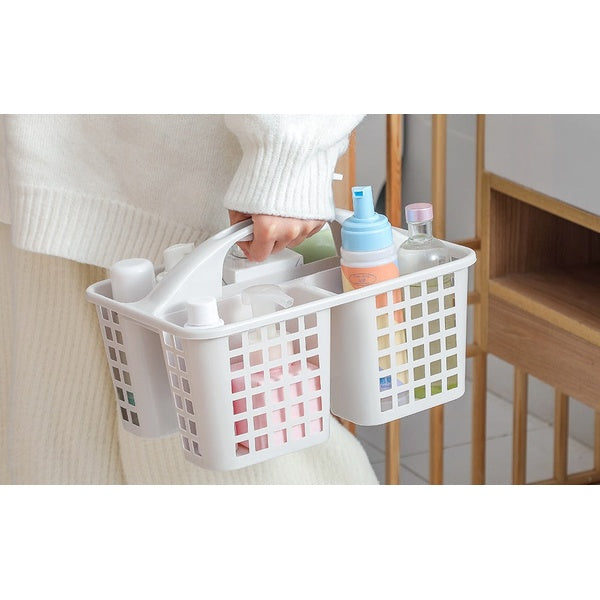 Plastic Bathroom Basket Kitchen Sink Basket Shower Caddy Basket with Compartments,(random color )
