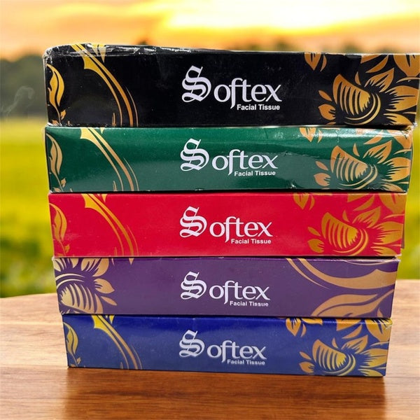 Pack Of 5 Softex Facial Tissue Box – 50 Pulls Per Box - GlowLaa.com