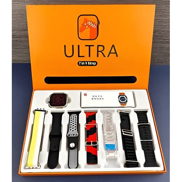 7 In 1 Ultra Smart Watch Series 8 Wireless Charging 7 Straps(Random color)