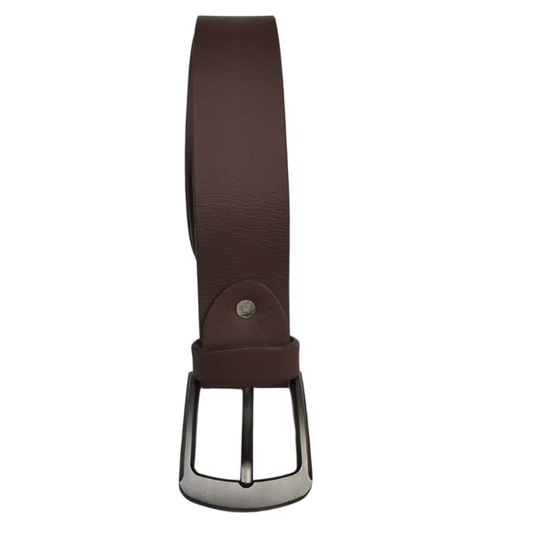 Men Buffalo plain leather belt | Waist Belt for boys & Mens (Dark Brown) - GlowLaa.com
