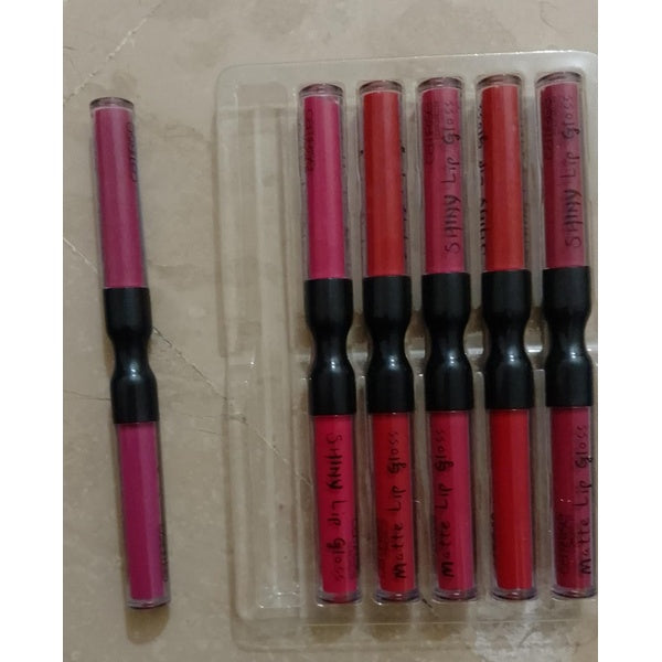 6 Pcs Set Matte and shiny dual lip gloss