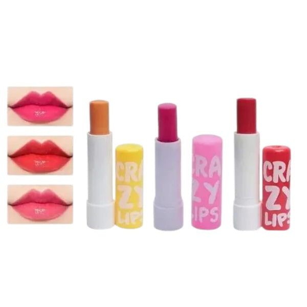 12 PC Crazy Lips Lip Balm ( Multicolour )