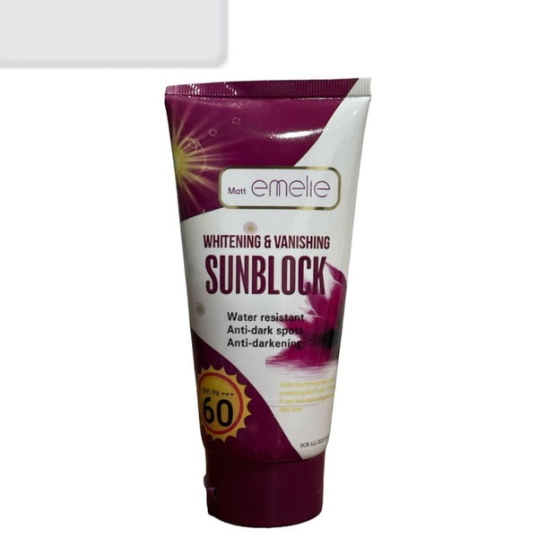 Emelie Whitening & Vanishing Sunblock SPF60 (150ml) - GlowLaa.com