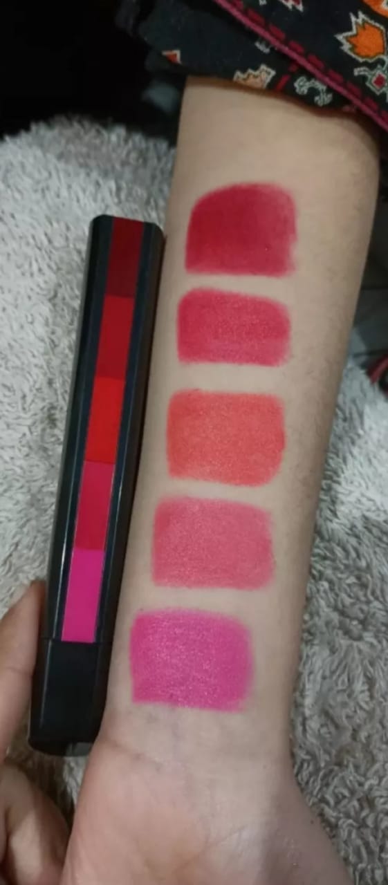 ( pack of 2 ) 5-in-1 Lipstick | Five Shades In One| Long Lasting, Matte Finish|