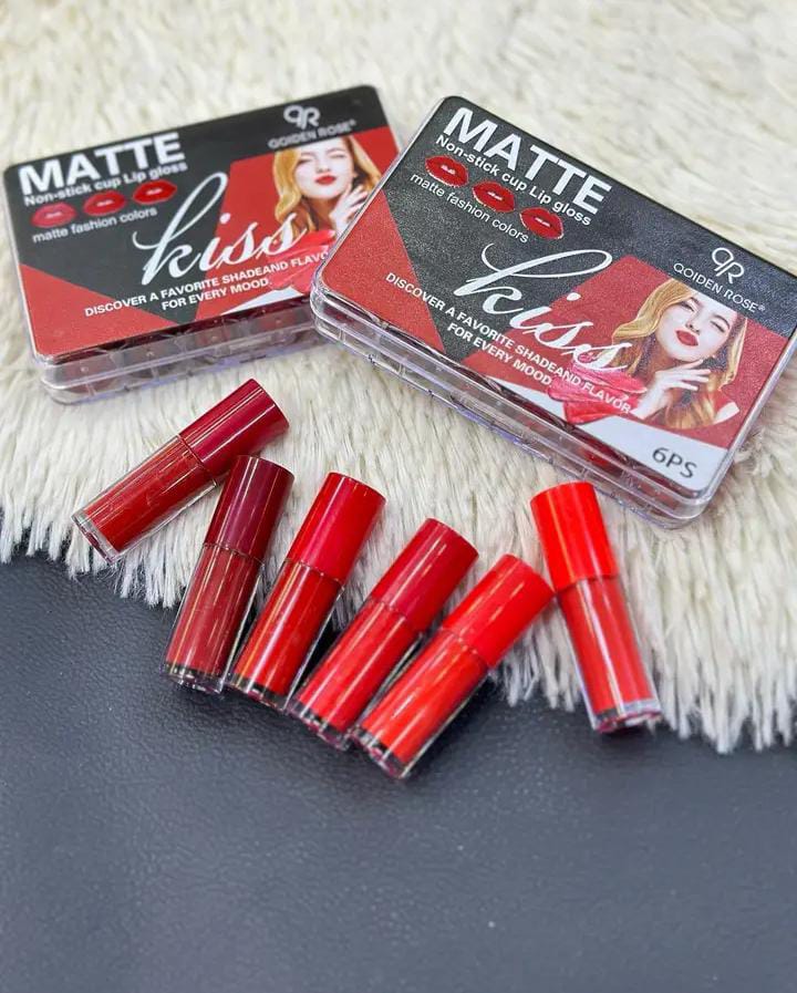 (pack of 6 ) Qoiden Rose Kiss Matte Lip Gloss