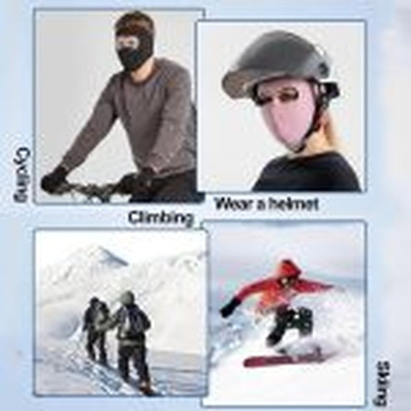 Windproof Anti Dust Full Face Masks Cycling Ski Breathable Masks Eye HD Anti Fog Goggles Hood Cover Winter Warm Hat Caps (black color) - GlowLaa.com