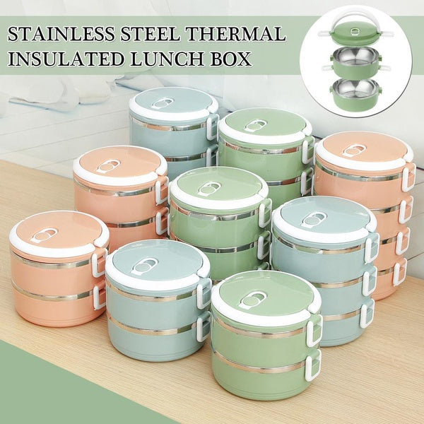 Multi-Layer Heat Preservation Stainless Steel Leakproof Lunch Box Food Container(random color) - 1 layer - GlowLaa.com