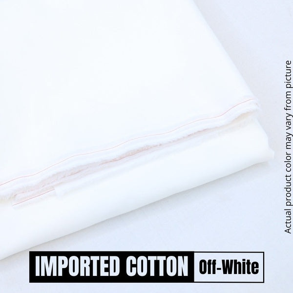 2 Piece OFF WHITE UNSTITCHED FABRIC Gents Cotton