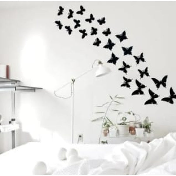 Buy one get one free 3d wall clock with light and pack of 30 butterfly