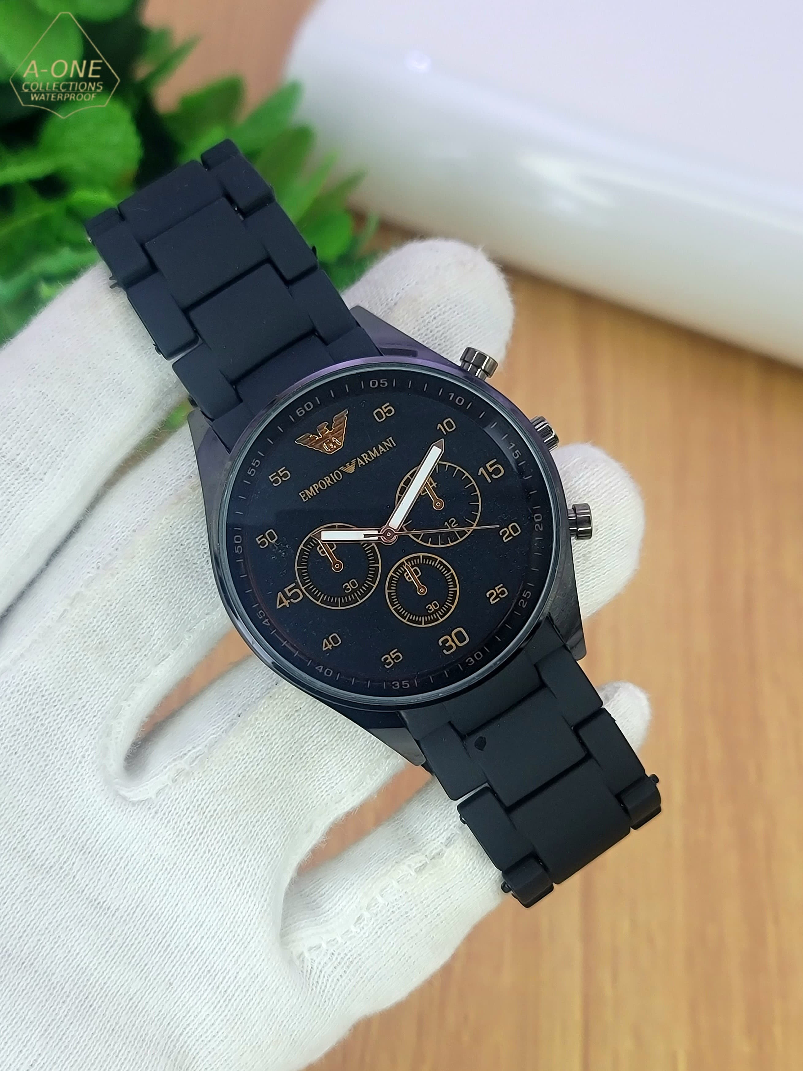 AA1 emporio armani Stylish Watch Adjustable Strap | Best Quality Watch for Men (single watch ) - black