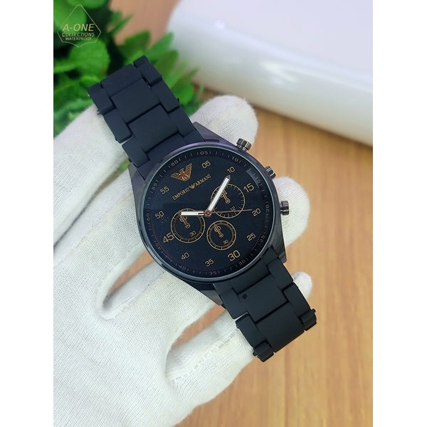 AA1 emporio armani Stylish Watch Adjustable Strap | Best Quality Watch for Men (single watch ) - black
