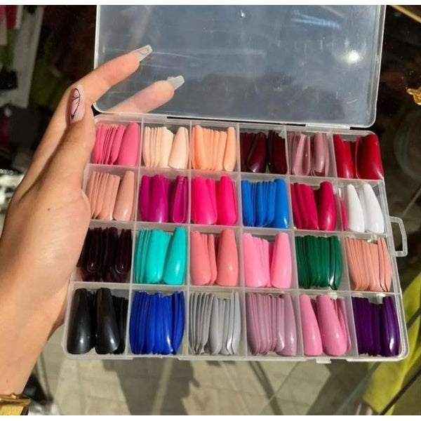 576 Pcs Artificial Fake Nails Multicolor for girls