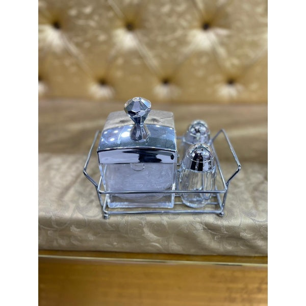 Sugar Pot and Pepper Cruet Set - silver - GlowLaa.com
