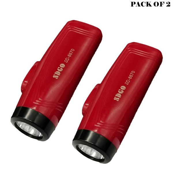 Pack Of 2 Multifunction Portable Super Bright USB Rechargeable Flashlights SD-8670 - GlowLaa.com