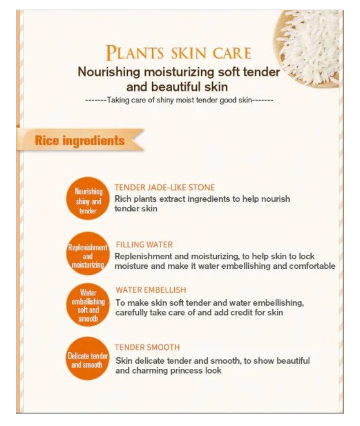 Rorec Moisturizing Anti Wrinkle Rice Face Serum for Open Pores 15ml