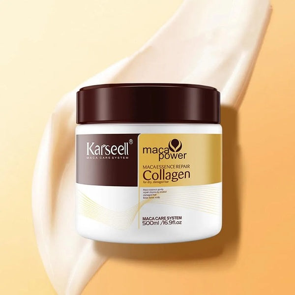 Karseell Hair Mask Collagen Treatment Cream – Argan Oil & Maca Essence, 16.9 OZ 500ml - GlowLaa.com