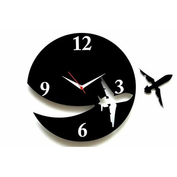 3D Wooden wall clock With Airplane Designer Theme for Home & offices