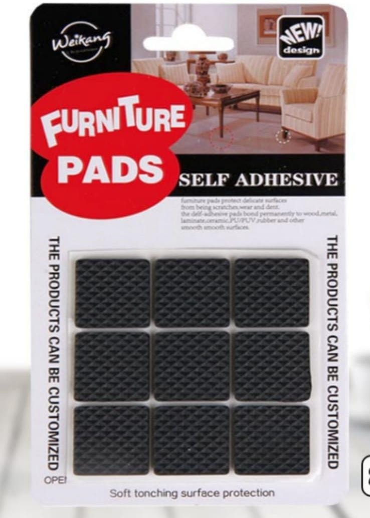 Pack of 2/ 18 /8 Self-Adhesive Furniture Pads Rubber Floor Protector Non-Slip Furniture Pads, Sofa, Bed, Table, Cabinet, Dining Chairs Balance Pad - 18pc Square